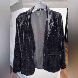Black Velvet Blazer with rhinestones